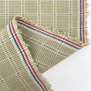 Textile Pantry by Junko Matsuda ~ Chidori Square & Stitch ~ D Green ~ Yarn-Dyed Fabric ~ Japanese Fabric ~Patchwork Fabric ~ Quilting Cotton