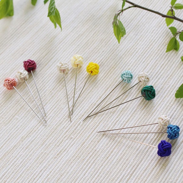 Cohana Iida Mizuhiki Sewing Pins 飯田水引の待針 ~ Sewing Notion ~ Sewing Pins ~ Flower Pins ~ Dressmakers Pins ~ Sewing Pins Needles ~Sewing Notion