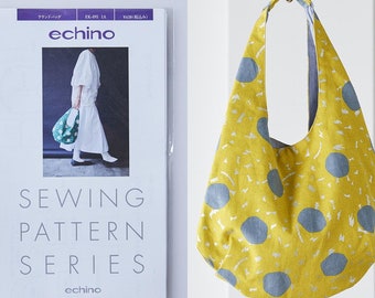 Japanese Sewing Pattern ~ Echino Bag Pattern 495 ~ Round Bag Pattern ~ Bag Making Pattern ~ Bag Sewing~ Japanese Bag Pattern ~ Kokka Fabrics