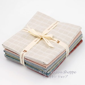 Fat Quarter Bundle 6-pc ~ Textile Pantry by Junko Matsuda ~ Chidori Square & Stitch ~ Yarn-Dyed ~Precut Japanese Fabric ~ Patchwork Quilting
