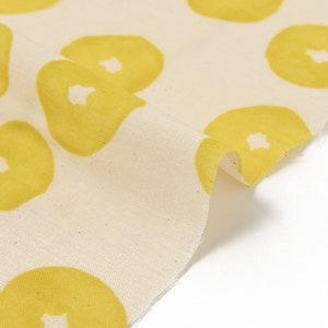 MUDDY WORKS par Tomotake Donut ~ C jaune ~ Tissu japonais double gaze de coton ~ Tissu Kokka ~ Tissu pour vêtements de décoration intérieure ~ Tissus minimalistes