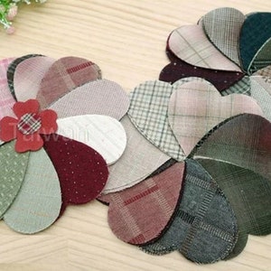 Coeurs teints en fil prédécoupés ~ Tissu coeurs teints en fil ~ Haori Taiwan ~ 7,8 cm x 6,7 cm ~ Tissu pour courtepointe japonais ~ Appliqués ~ 100 pièces
