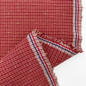 Textile Pantry by Junko Matsuda ~ Mini Dobby Stars ~ H Red ~ Yarn-Dyed Fabric ~ Japanese Fabric ~ Patchwork Fabric ~ Quilting Cotton Checks