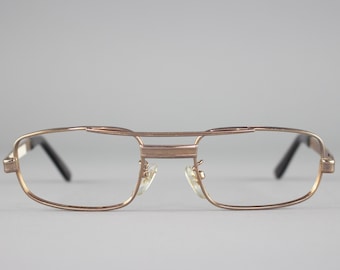 Vintage Eyeglasses | 70s Glasses | Gold Octagon Eyeglass Frame 