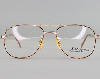 1990s Vintage Eyeglasses | 90s Glasses | Gold Eyeglass Frame | Dead Stock Eyewear - Star 277