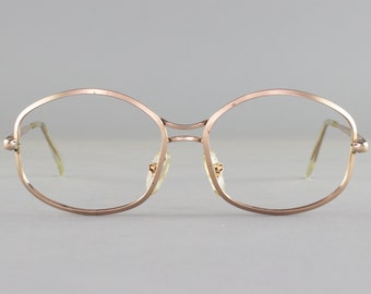 Vintage Glasses Frames | 70s Eyeglasses | 1970s Eyeglass Frame | Deadstock Eyewear - Silvia Gold