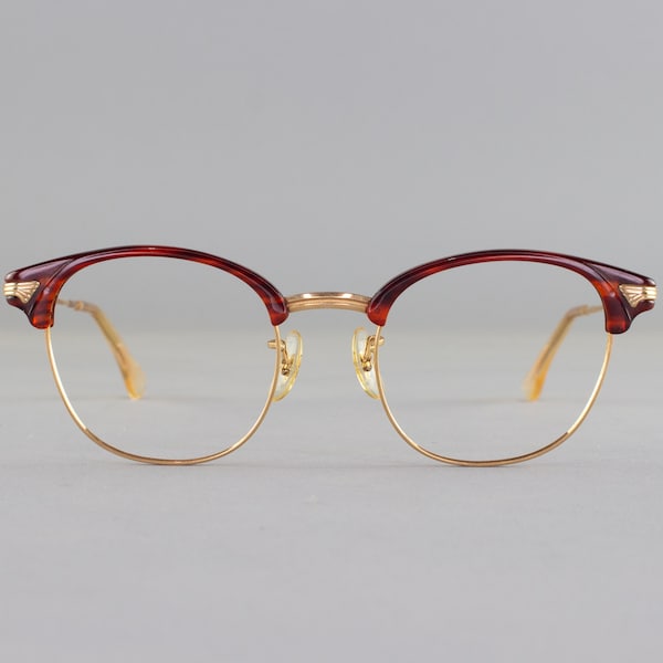 Vintage Eyeglasses | 60s Artcraft Glasses Frames | Tortoise & Gold Eyeglass Frame | 1960s Deadstock Eyewear - Leading Lady