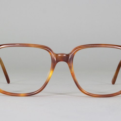70s Vintage Glasses Amber Eyeglasses Square Eyeglass Frame Etsy