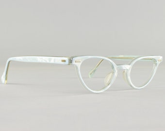 Vintage Eyeglasses | 60s Cateye Glasses Frames | Baby Blue Eyeglass Frame | 1960s Deadstock Eyewear - Darcy