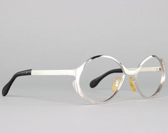 70s Vintage Eyeglasses | Silver 1970s Glasses | Eyeglass Frame | Unique Oval Glasses | Dead Stock Eyewear
