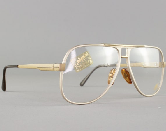 1980s Vintage Eyeglasses | Silver 80s Glasses | Eyeglass Frame | Made in Italy | Dead Stock Eyewear - SP 148