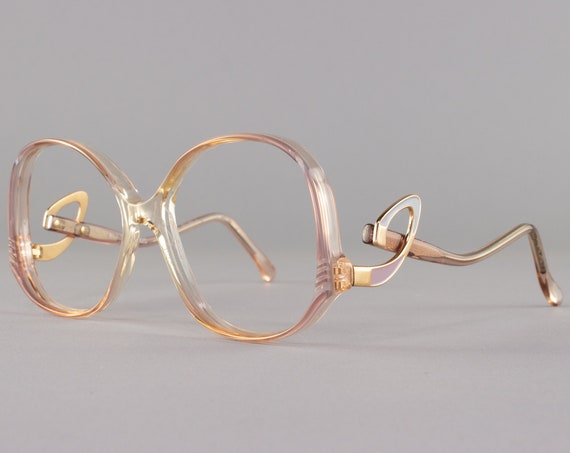 1980s Vintage  | Oversized 80s Eyeglasses | Clear Eyeglass Frame | Deadstock Eyewear - Harlequin Damson