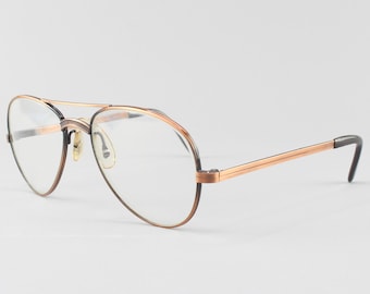 Vintage Aviator Eyeglasses | Copper Color Glasses Frame | 80s Eyeglass Frames - Photo Bronze