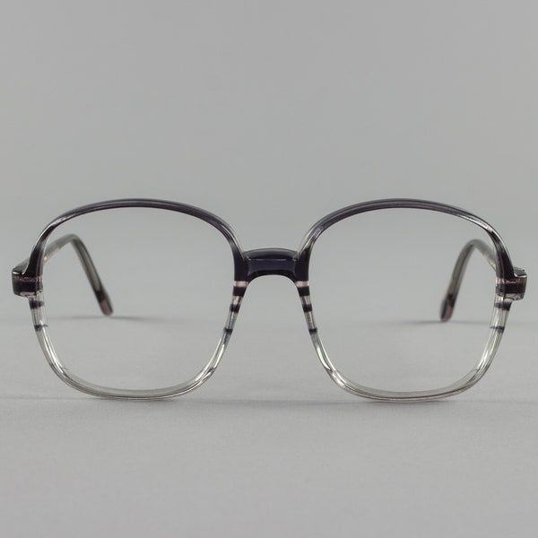 1980s Vintage Eyeglass Frame | Clear Grey Stripe | 80s Glasses Frames | Deadstock Eyewear - Oxford 3