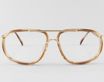 80s Glasses | Vintage Eyeglasses | Brown Eyeglass Frames | 1980s Aesthetic | Deadstock Eyewear - Solaris Beige