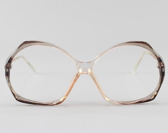 Vintage Eyeglasses | Round 80s Eyeglass Frame | Grey and Pink Ombre Glasses - Veracruz 2