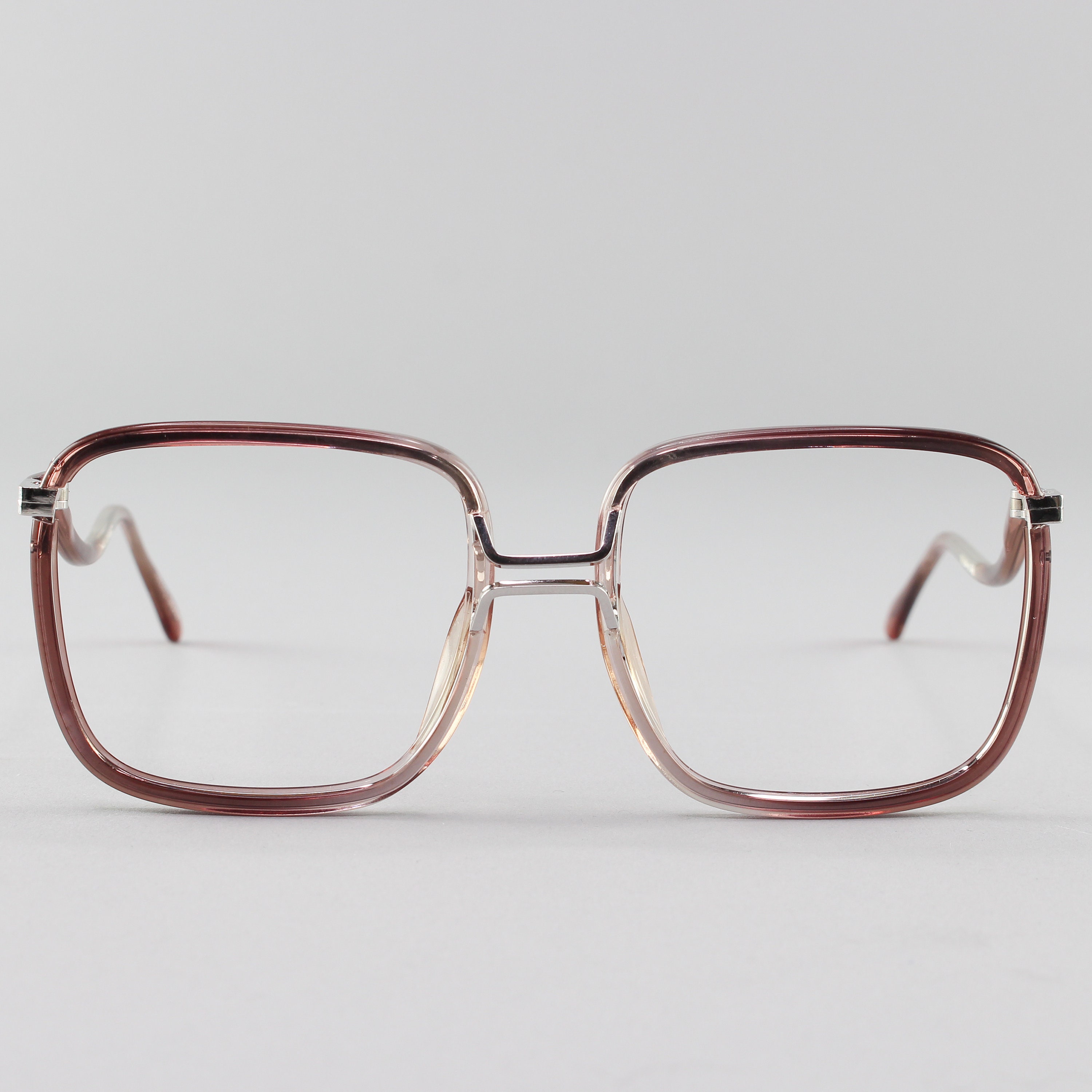1970s Vintage Eyeglass Frame 70s Glasses Square Gray Eyeglasses