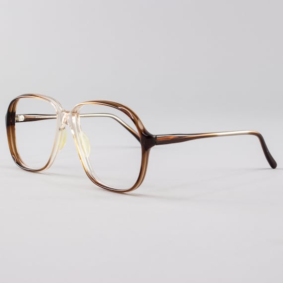 80s Vintage Eyeglass Frame | Clear Brown Glasses … - image 3