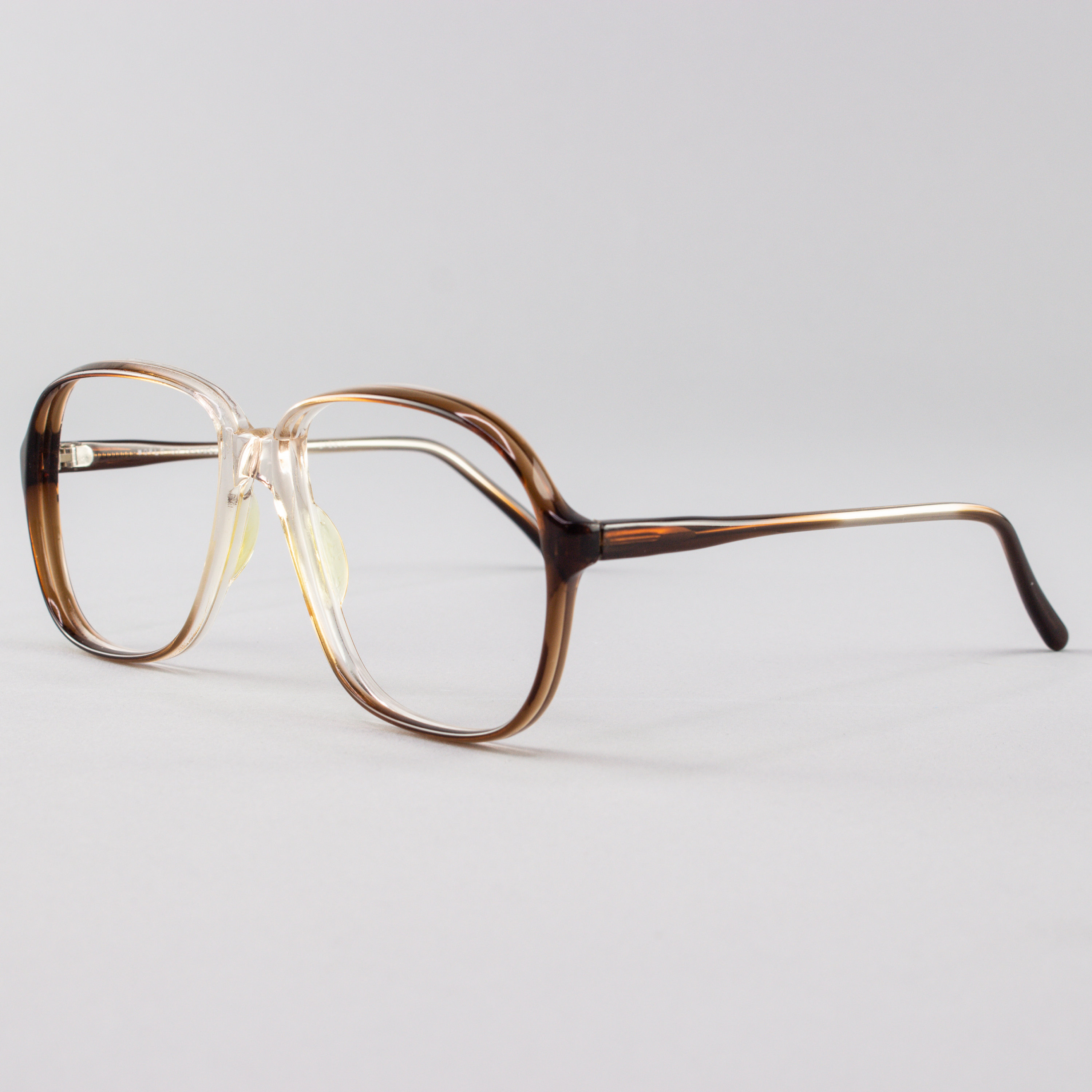 80s Vintage Eyeglass Frame Clear Brown Glasses Nos 1980s Glasses