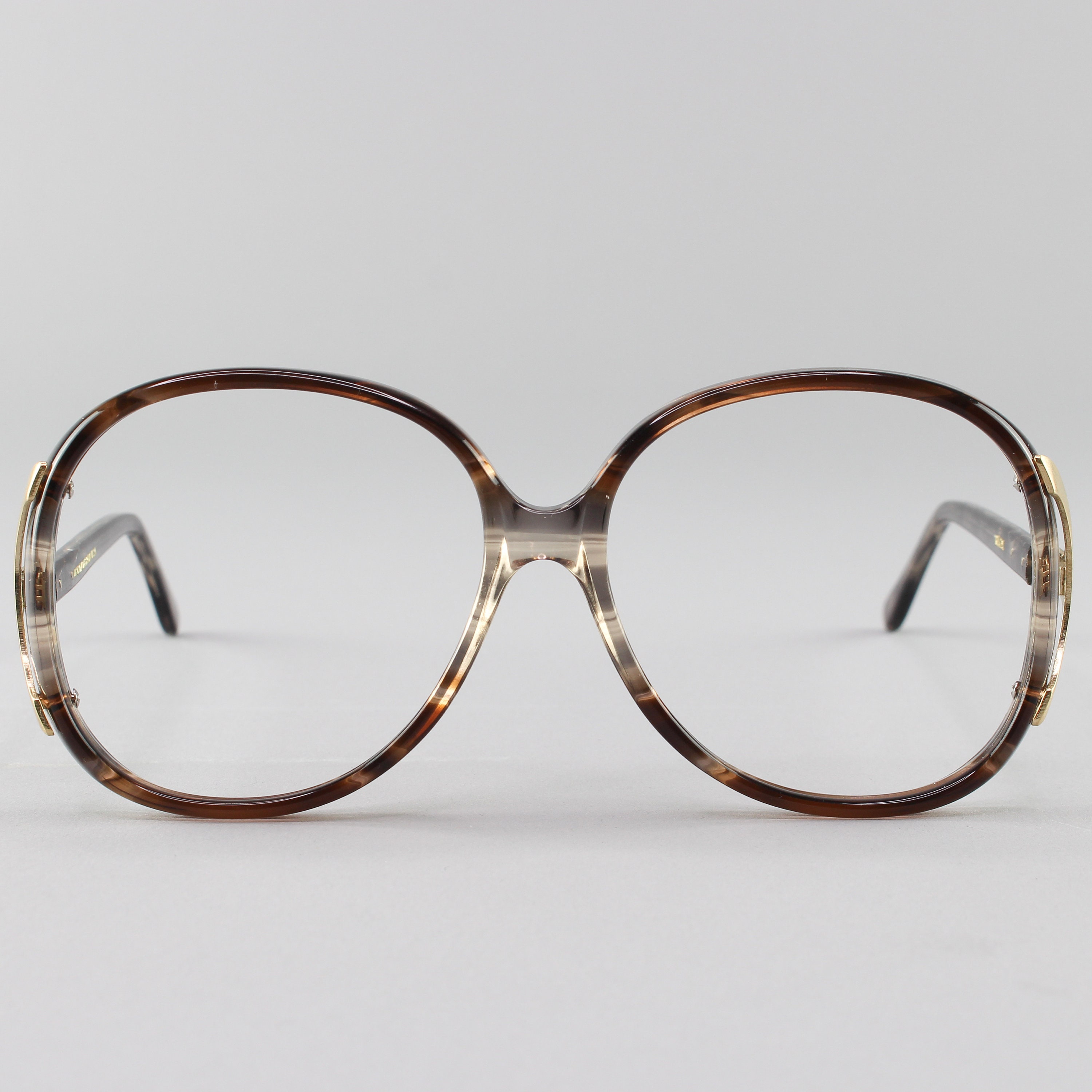 Clothing Oversized Eyeglass Frame Vintage 80s Eyeglasses Clear Brown