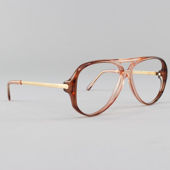 80s Vintage Glasses | Clear Blue Eyeglass Frame |… - image 2