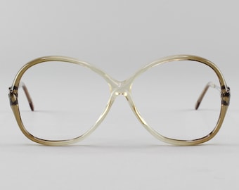80s Glasses | Vintage Eyeglasses| Clear Gray Eyeglass Frame | 1980s Aesthetic Eyewear - July Grey