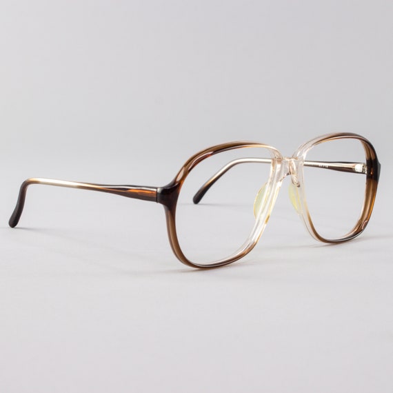 80s Vintage Eyeglass Frame | Clear Brown Glasses … - image 2