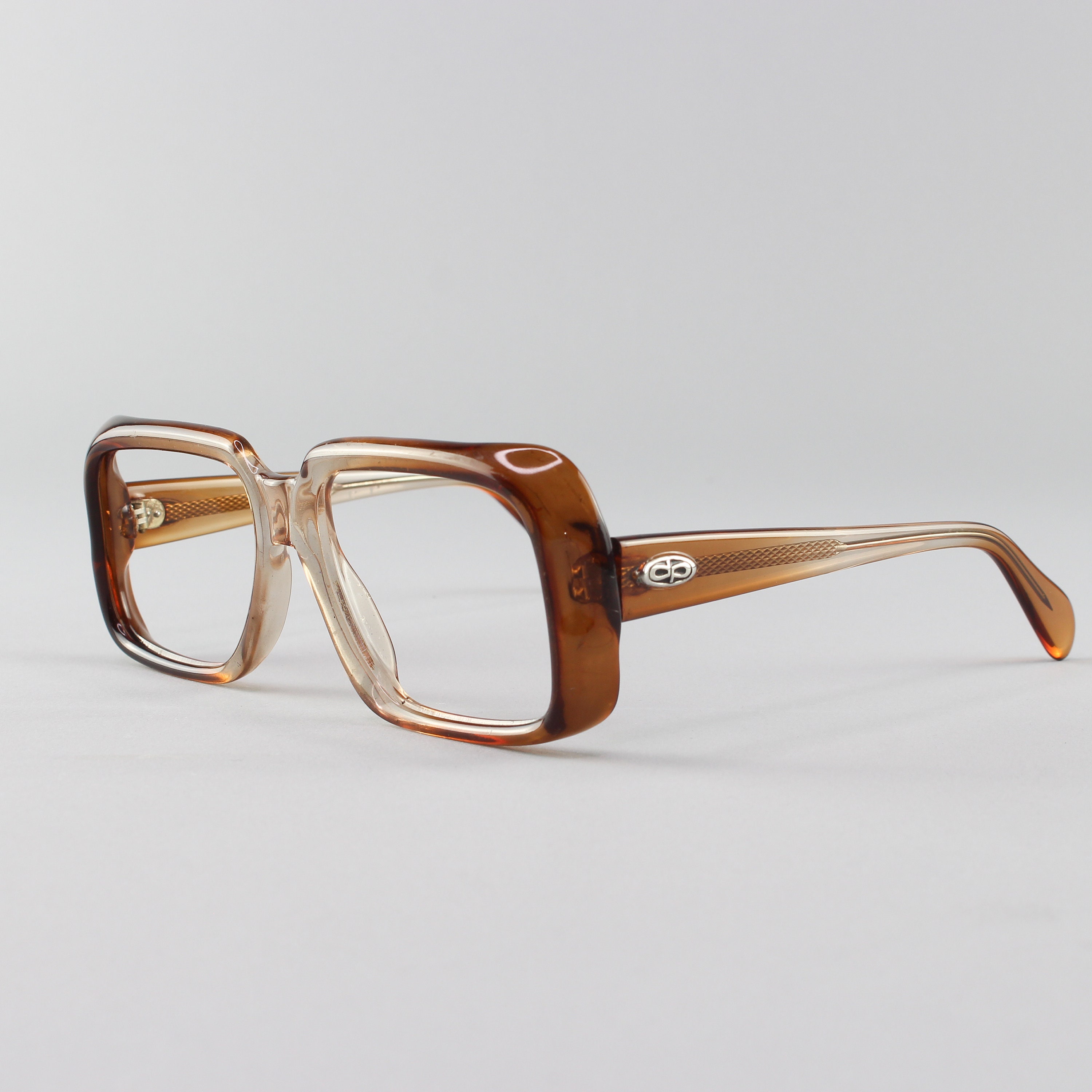 70s Vintage Glasses Clear Brown Eyeglasses 1970s Square Eyeglasses