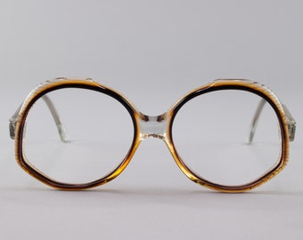 Vintage Eyeglasses | Black and Orange Glasses | 70s Oversized Eyeglass Frames - Ravenna 3