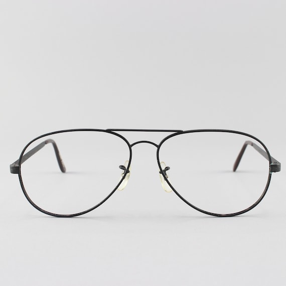 bril 80 Brillen Mat Zwart Aviator Frames - Etsy België