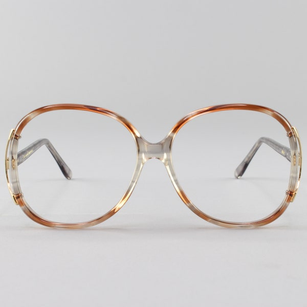 Monture De Lunettes EBM 1401/1 Or Lilas - Demi-monture Ovale, Neuve Sans étui