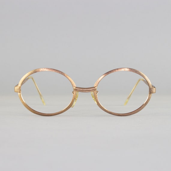 1970s Glasses Frames | Vintage Gold Eyeglass Fram… - image 1