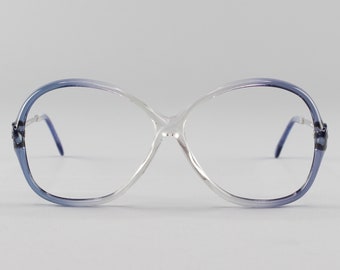 80s Eyeglasses | Vintage Glasses | Clear Blue Eyeglass Frame | 1980s Aesthetic Frames - July Blue