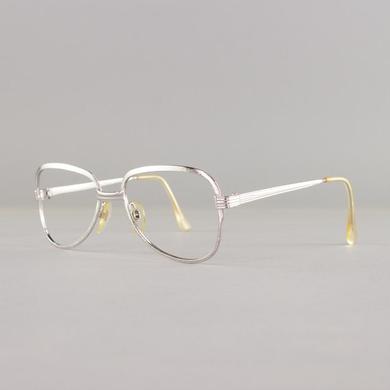 Silver Aviator Eyeglasses | 70s Vintage Glasses F… - image 3