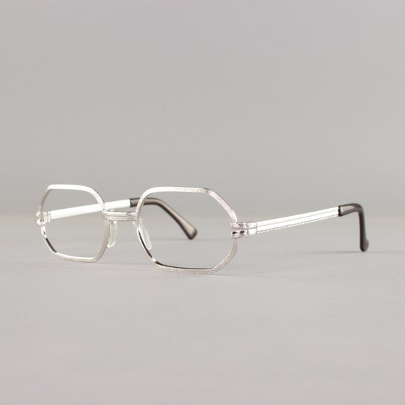 Silver Octagonal Eyeglasses  Vintage 70s Glasses Frames  - Etsy