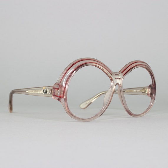 Round Vintage Eyeglasses  Oversized 70s Glasses  Clear - Etsy