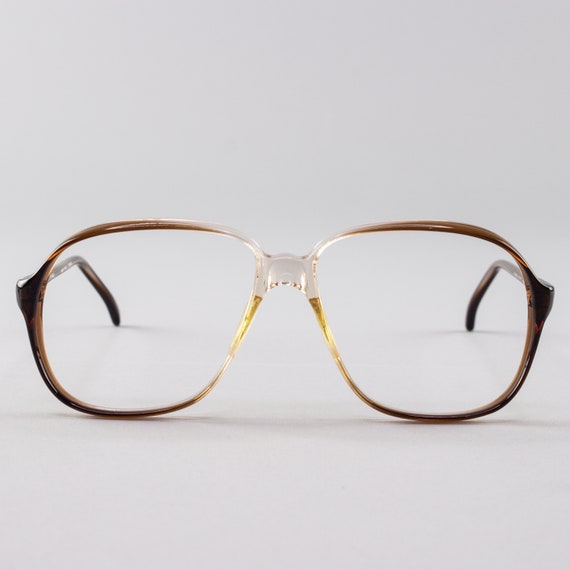 80s Vintage Eyeglass Frame | Clear Brown Glasses … - image 1