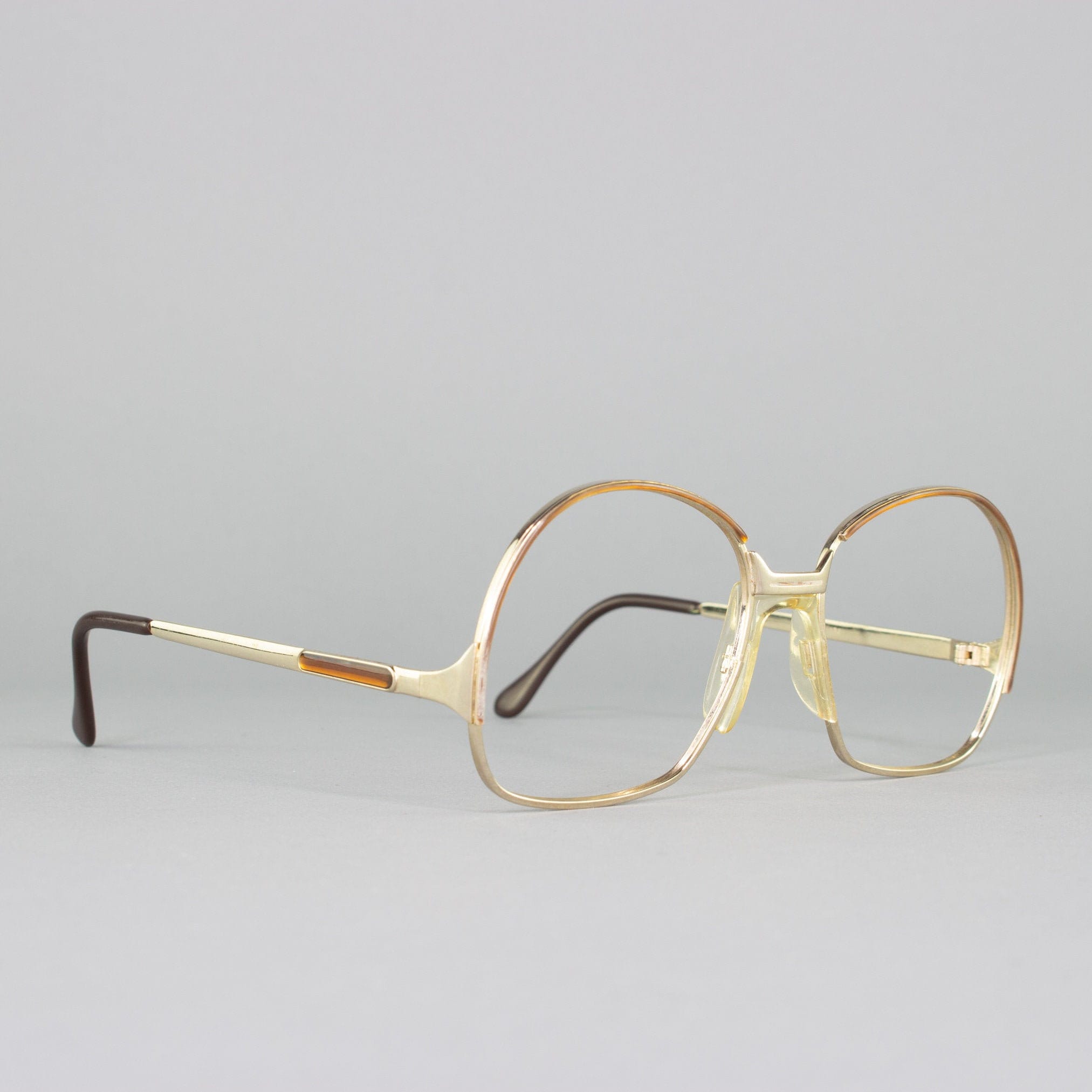 1980s Vintage Oversized 80s Eyeglasses Brown Eyeglass Frame