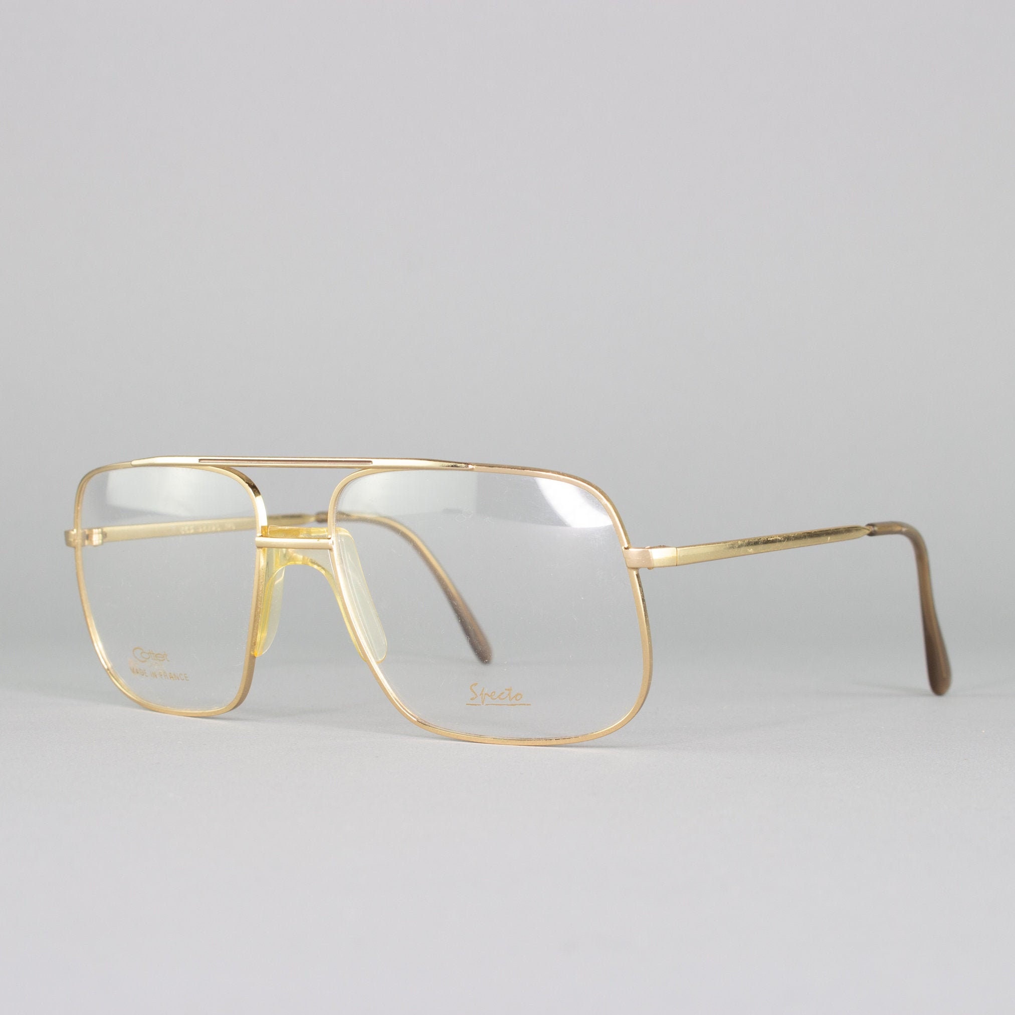 80s Glasses Vintage Aviator Frames 1980s Eyeglasses Gold Eyeglass