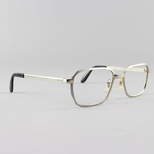 Vintage 70s Glasses Minimalist Eyeglasses Silver Eyeglass Frame Vintage Deadstock - Hipster Silver Satin