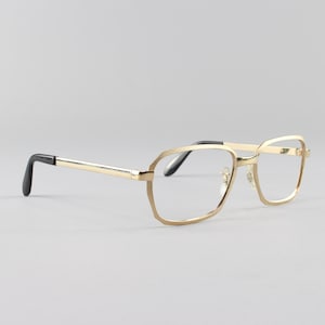 Vintage Gold Geometric Eyeglasses from the 1970s – NOS Deadstock – Hipster Satin