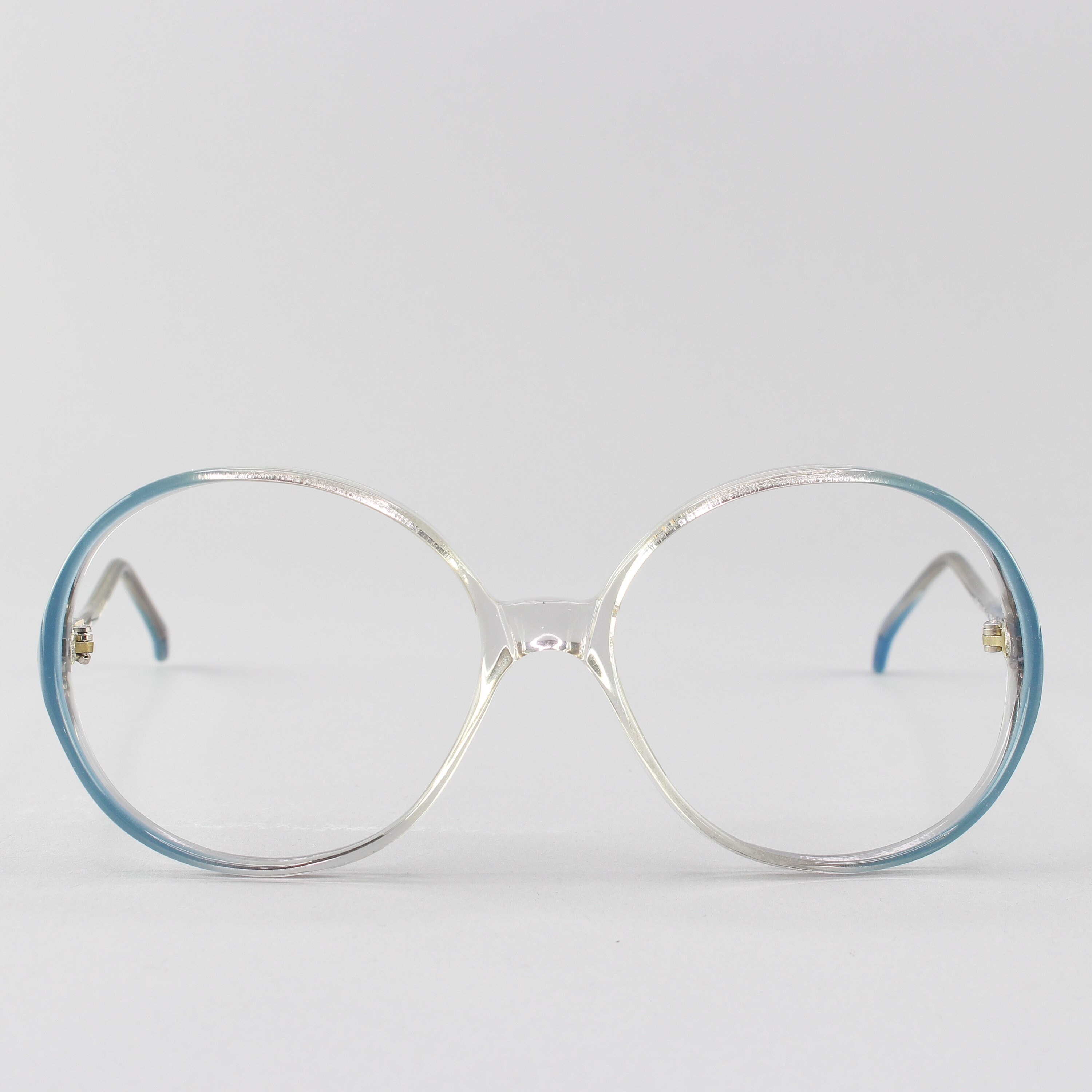 blue round eyeglass frames