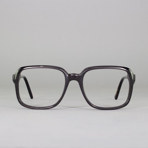 1970s Vintage Eyeglass Frame 70s Glasses Square Black Etsy