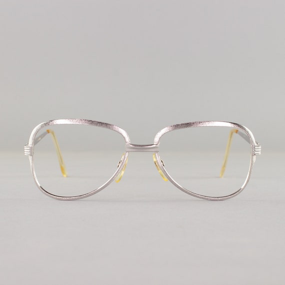 Silver Aviator Eyeglasses | 70s Vintage Glasses F… - image 1