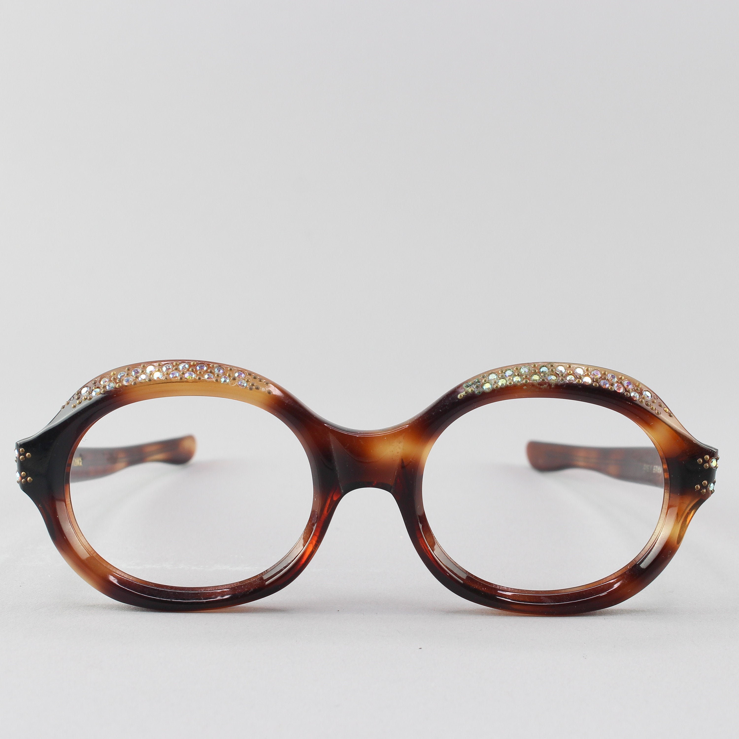 60s Eyeglasses Vintage Glasses Round Tortoise Eyeglass Frame