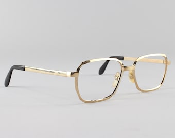 Vintage Eyeglasses | 70s Gold Glasses Frames | Vintage Deadstock | Made in USA - Hipster Gold