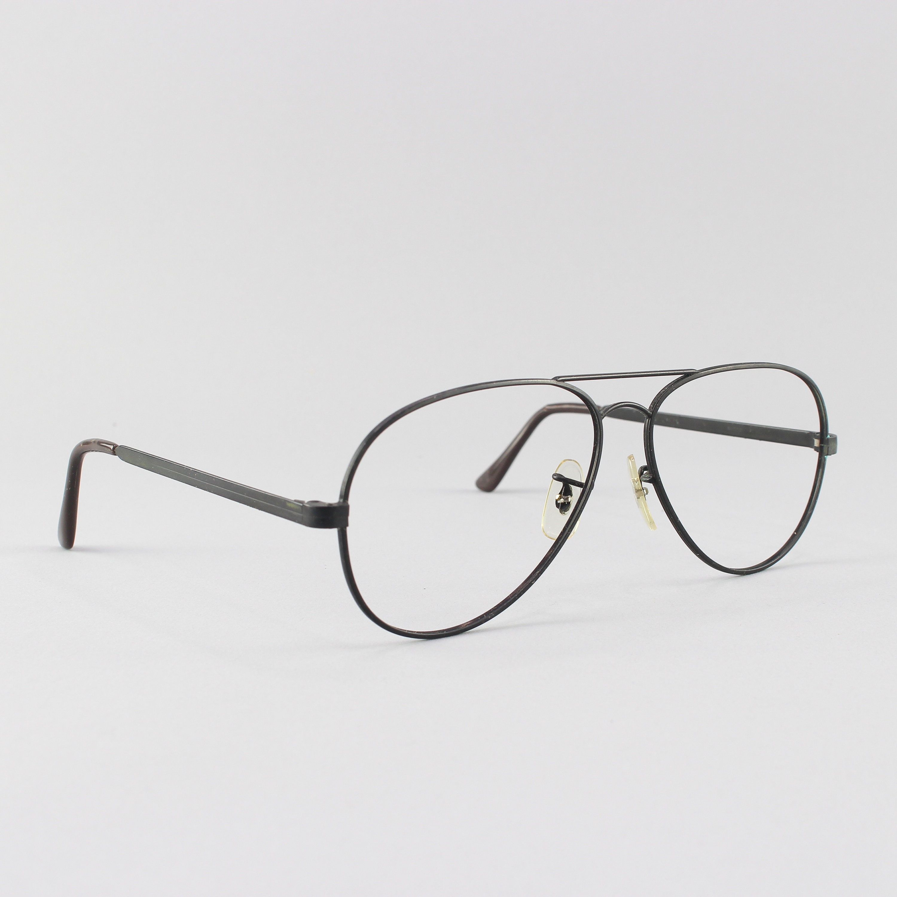 Vintage Glasses 80s Eyeglasses Matte Black Aviator Frames Etsy