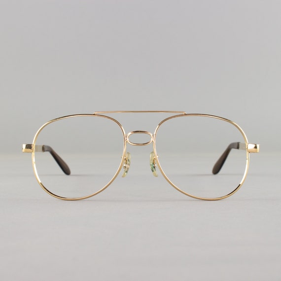 70s Aviator Eyeglasses | Vintage Glasses Frames | Gold 1970s  display picture 2