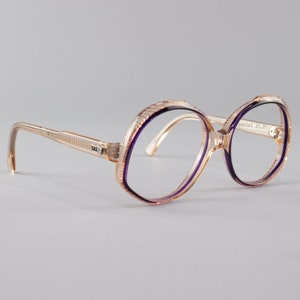 70s Vintage Glasses Clear Purple Round Eyeglasses Oversized Eyeglass Frame Ravenna 1 image 3