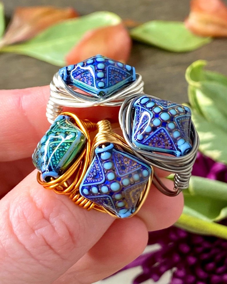 Mandala Mood Ring Color Changing Ring Flower Mood Ring Wire Etsy
